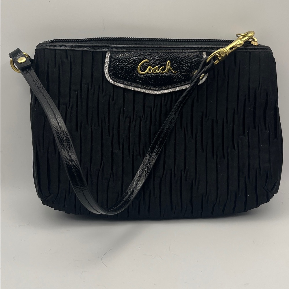 Coach Gathered Satin Wristlet